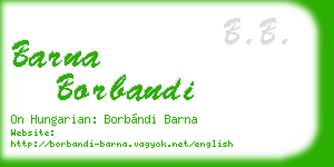 barna borbandi business card